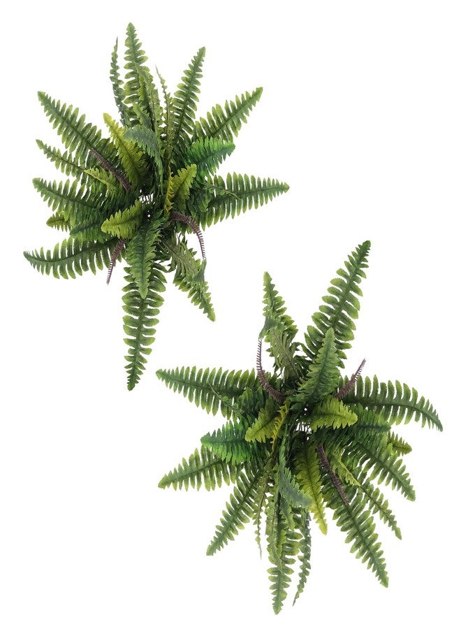 Bdor 2 Pack 25" Artificial Boston Fern Stems, Large Faux Fern Plants Silk Greenery Bushes for Indoor Outdoor Decoration, Realistic Fake Ferns for Home Garden Office Wedding Patio Decor - Image 1
