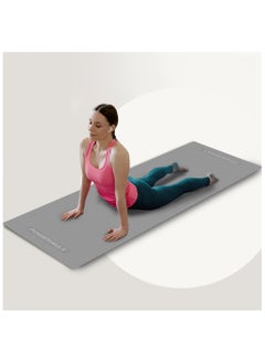 PowerMax Fitness 4mm Thick Premium Exercise Grey Color Yoga Mat, Ultra-Dense Cushioning for Support and Stability in Yoga, Eco-Friendly Non-Slip Yoga Mat for Gym and Any General Fitness  - Image 2