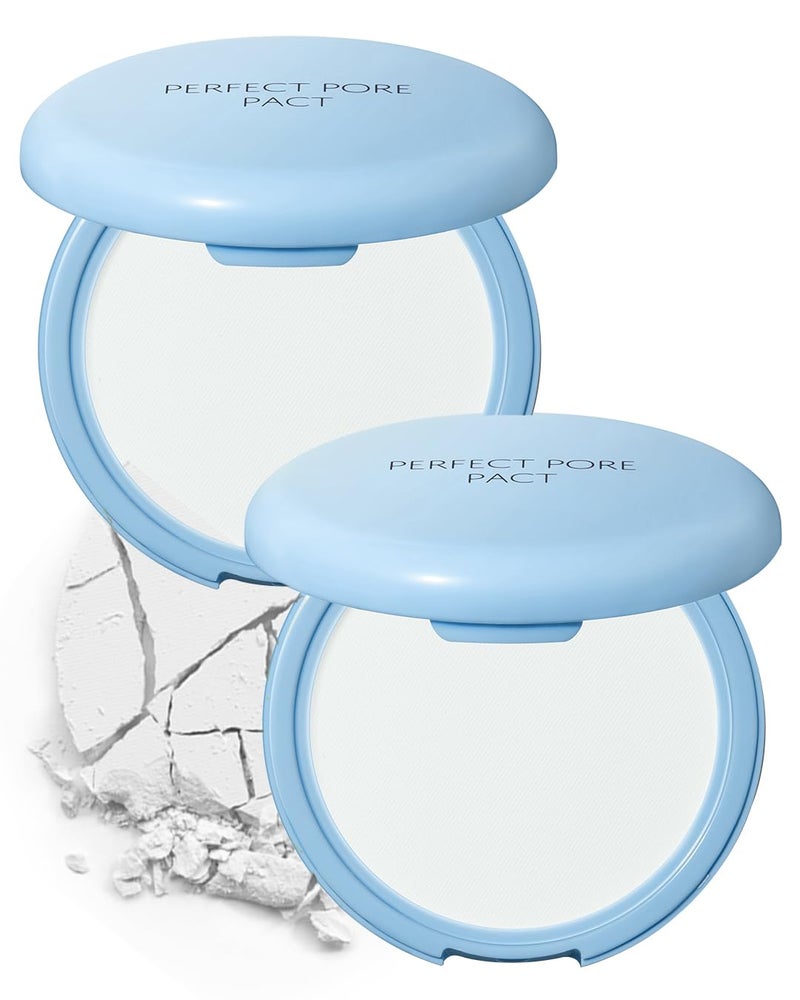 THESAEM Saemmul Perfect Pore Pact - Sebum Control Face Powder for Oil Absorption & Makeup Setting - Pore Blurring Pressed Compact Smooth Matte Finish- Korean Makeup Finishing Powder, 2 Pack - Image 1