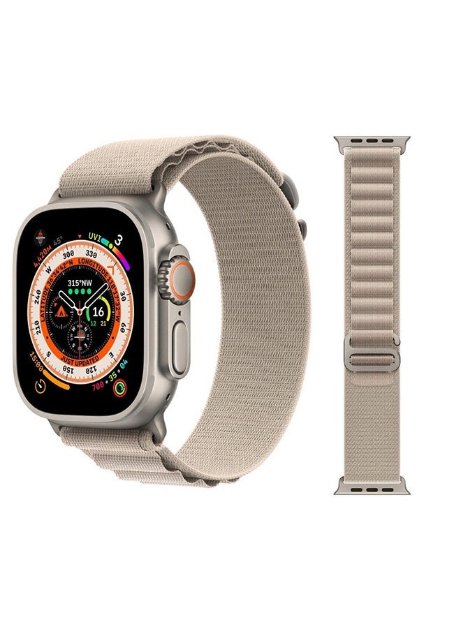 Generic - Apple Watch Alpine Loop Band 49mm/45mm/44mm Nylon Woven Sport Strap Compatible with iWatch Series 8/Ultra/7/SE/6/5/4/3/2/1 White - Image 1
