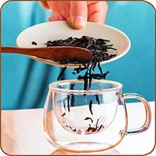 BEING CART BEING CART 13 Ounce Tea Cups Kits Loose TeaLeaf Brewing System Thickened Glass Cups with Tea Infuser Basket and Lid Simple Filtration Teacups Great for Family Daily C Shape Lid  - Image 4