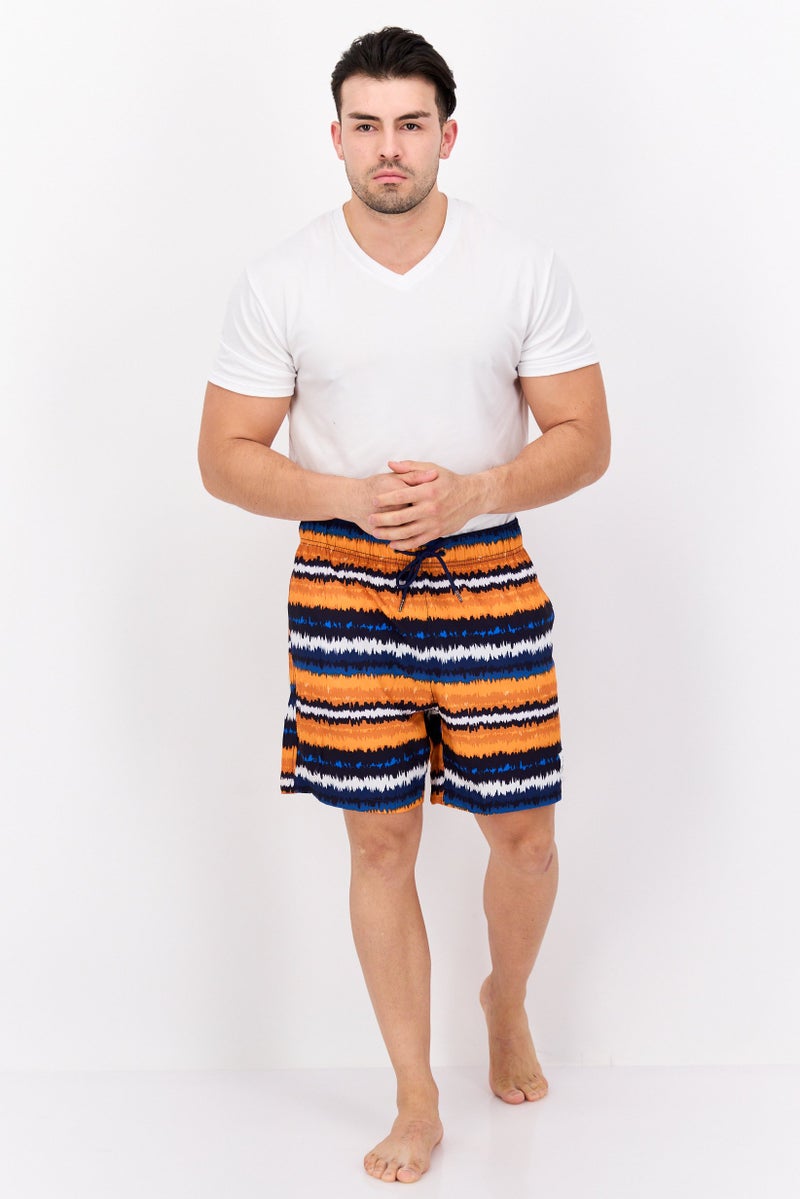 Beach Bros Men Acid Stripe Beach Shorts, Navy Combo - Image 4