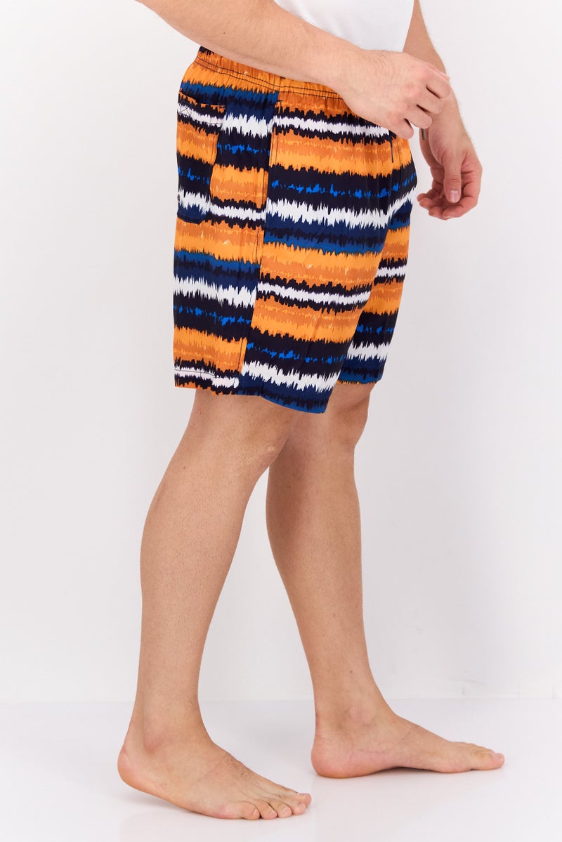 Beach Bros Men Acid Stripe Beach Shorts, Navy Combo - Image 2