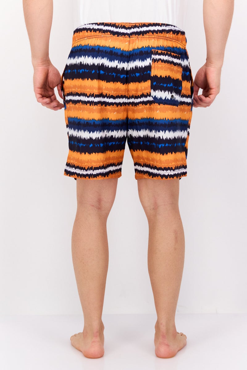 Beach Bros Men Acid Stripe Beach Shorts, Navy Combo - Image 3