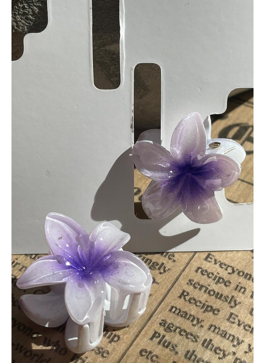 Şubu Tasarım Branch Design Lotus Flower Figured Latch Clasp Purple SBT1637 