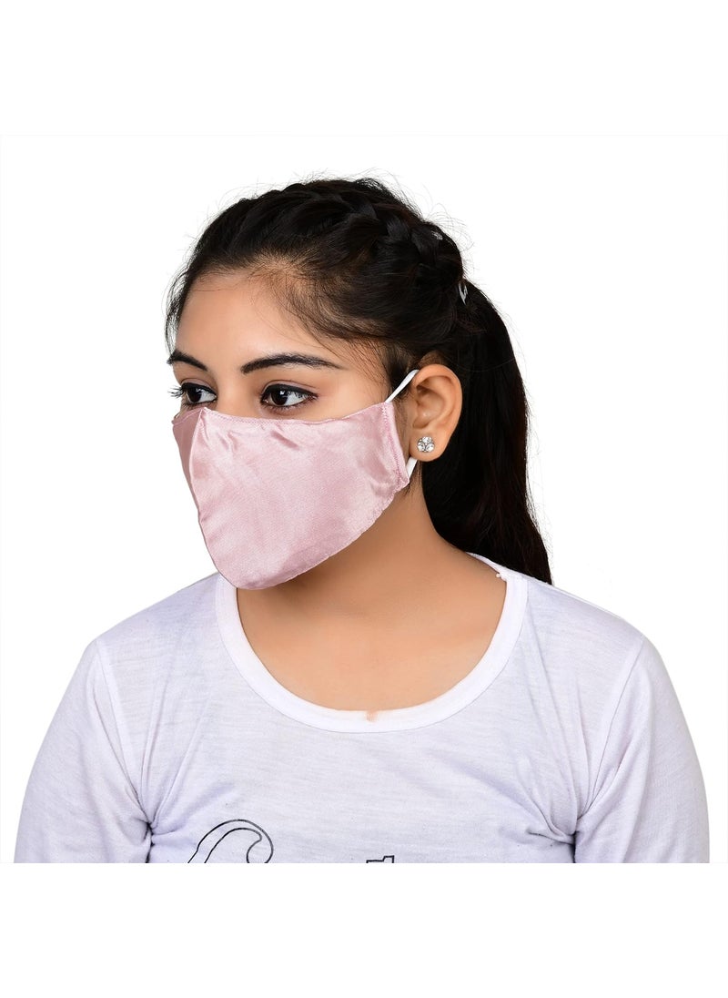 NNR NNR Satin Silk Face Mask With Soft Elastic For Kids Girls Pack Of 3 PcsMulticolor  - Image 4