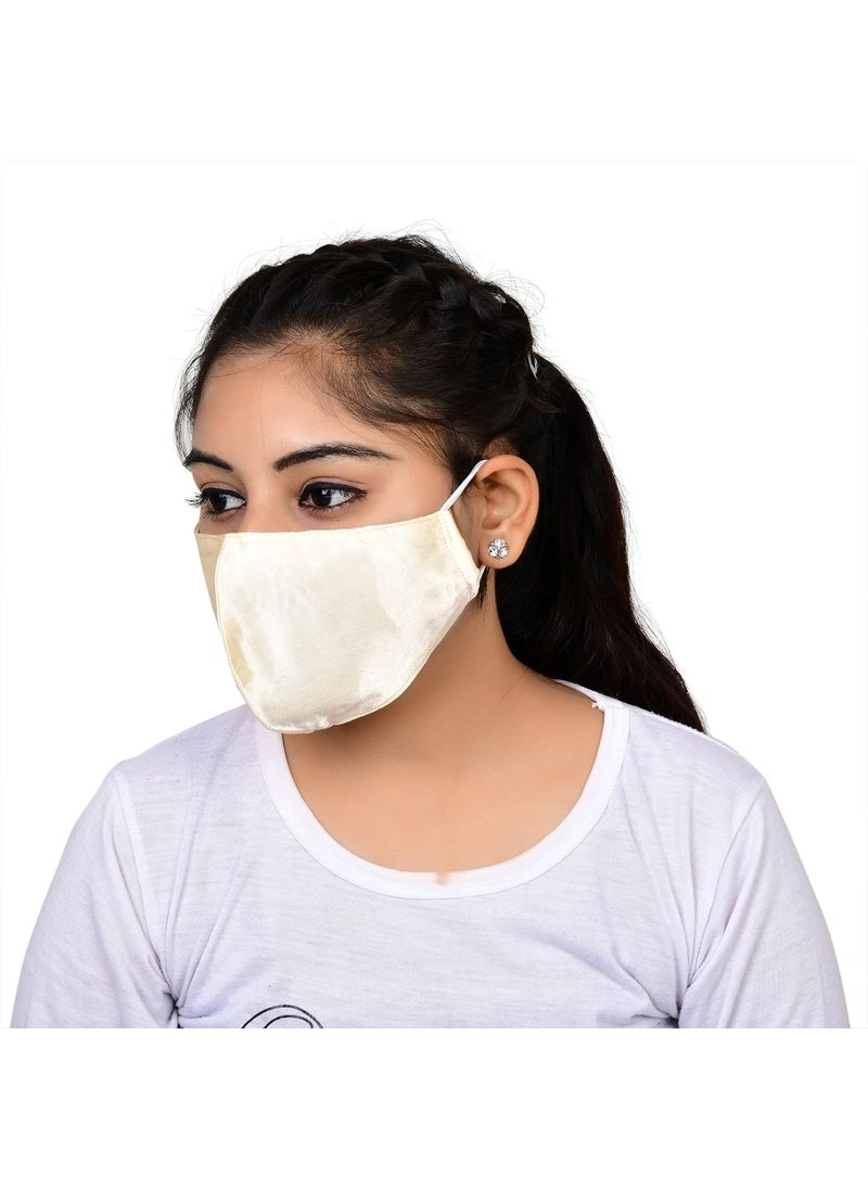 NNR NNR Satin Silk Face Mask With Soft Elastic For Kids Girls Pack Of 3 PcsMulticolor  - Image 5