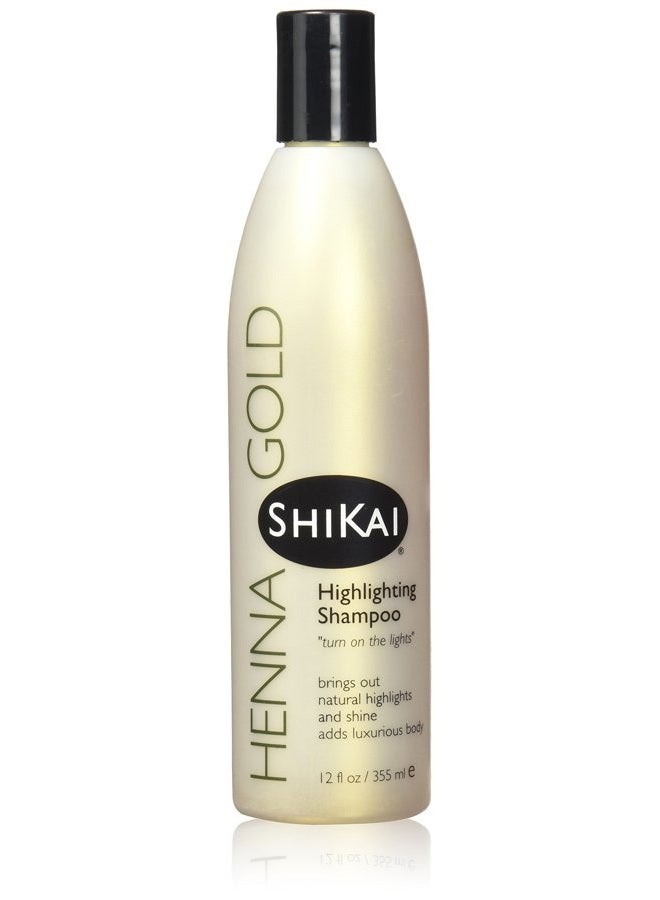 SHIKAI Henna Gold Highlighting Shampoo (12 oz) | Hydrating Hair Brightener Enhances Natural Highlights | Add Shine & Volume to Dull Hair - Image 1