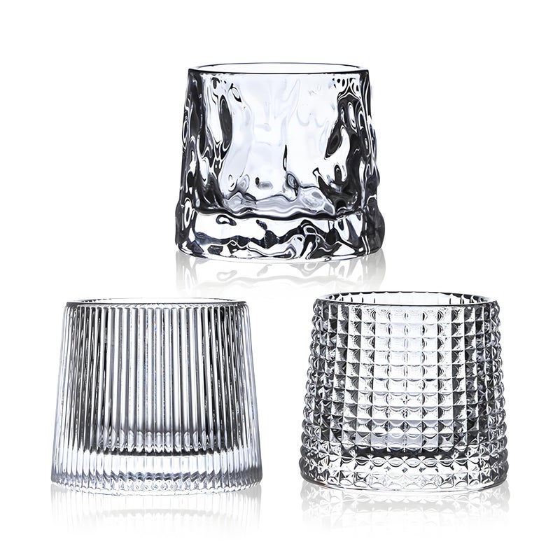 RareCi Flat bottom Crystal Whiskey Glasses, Small 5OZ Scotch Glasses Set of 3, Old Fashioned Glasses,Heavy Bottom Rocks Glasses for Drinking Bourbon, Rock,Cocktailsï¼ˆSmall Sizeï¼‰ - Image 1