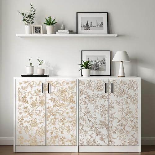 EoBeCy Rub on Transfers for Furniture and Crafts: 4 Pcs Large Chinoiserie Floral Rub on Transfer, Vintage Floral UV DTF Sticker Decals, Furniture Transfers for Wood Tables Walls DIY Home Decor(8.3×12-in) - Image 3