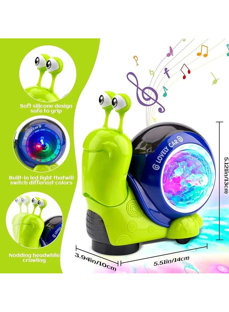 Crawling Snail Baby Toy – Musical Light-Up Educational Toy with Sensor Obstacle Avoidance – Interactive Early Learning Toy for Infants & Toddlers (Ages 6 to 12 Months)  - Image 2