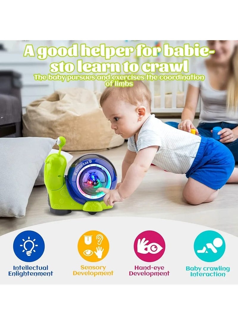 Crawling Snail Baby Toy – Musical Light-Up Educational Toy with Sensor Obstacle Avoidance – Interactive Early Learning Toy for Infants & Toddlers (Ages 6 to 12 Months)  - Image 3