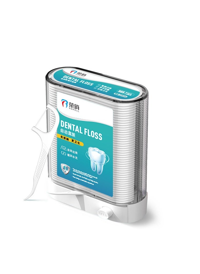 Roroll Floss Stick, Dental Floss Stick for Adults, Smart Automatic Floss Box, Refillable Automatic Ejection Box, 88 Pcs - Image 1