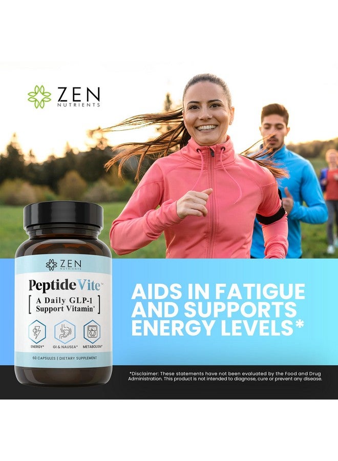 Zen Nutrients PeptideVite GLP-1 Support Vitamin for Gut Health with Probiotics, Bromelain, Chromium Picolinate & Organic Ginger (60 Capsules) - Image 3
