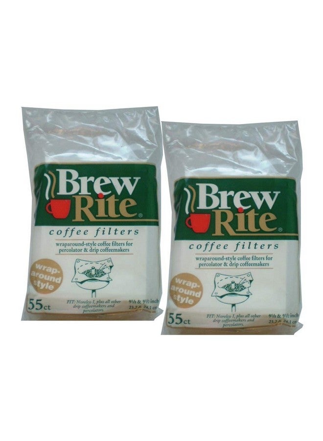 Brew Rite Wrap Around Percolator Coffee Filter 55 Ct (Pack of 2)
