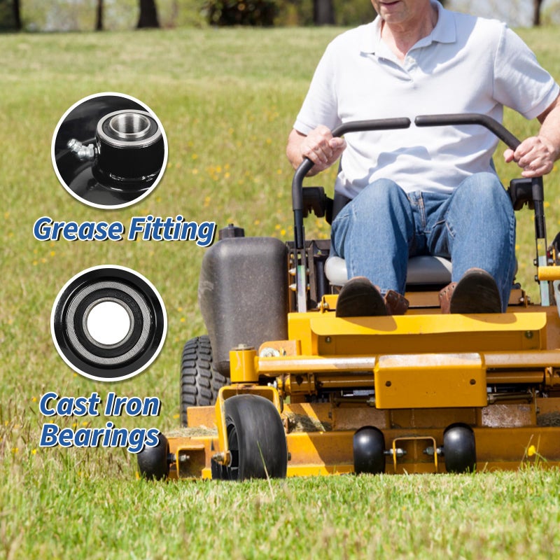 GICOOL 11x4.00-5â€ Flat Free Lawn Mower Tire and Wheel with Bearing Bore 3/4" or 5/8", 3.4"-4"-4.5"-5" Centered Hub, Smooth Tread Tire for Zero Turn Mowers, 2 Pack - Image 3