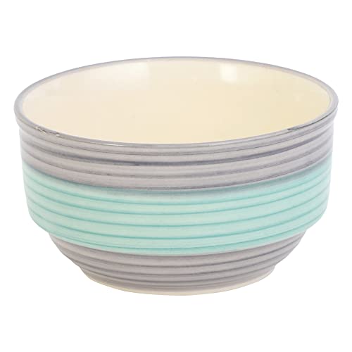 Crock Comforts Ceramic Handcrafted Stoneware Aqua Seagreen Soup Bowl/Serving Bowl(4" Diameter) with Free Soup Spoon-Set of 2(350ml,Microwave & Dishwasher Safe,CC-GSP02)|Soup Bowl Set for Kitchen - Image 4