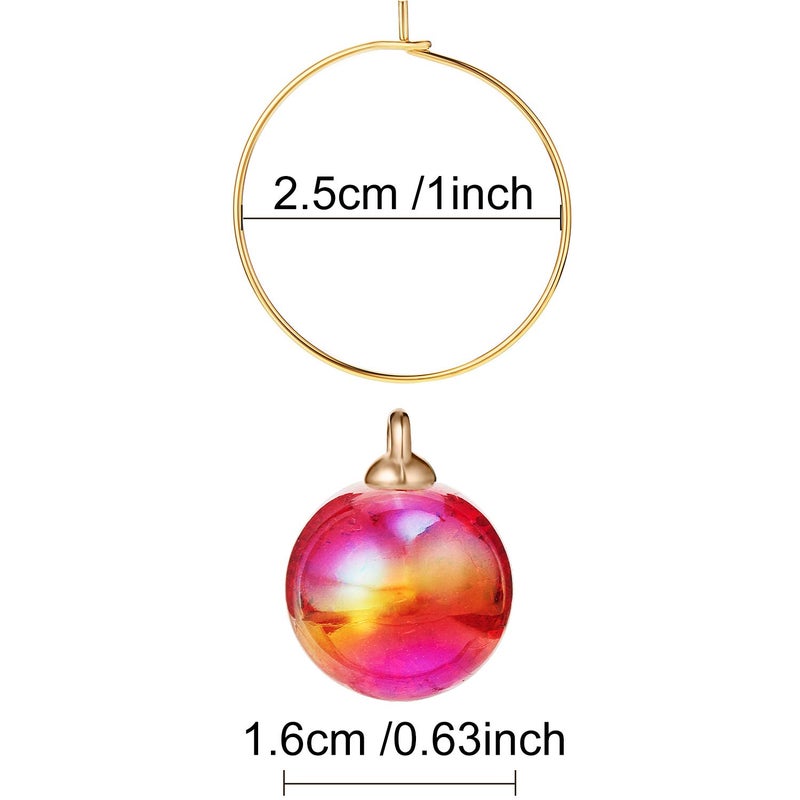 WILLBOND WILLBOND 16 Pcs Christmas Wine Glass Charms for Stem Glasses Funny Wine Charm Markers Drink Tags Reusable for New Year Holiday Tasting Party Favors Christmas Gift Supplies(Bright Style)  - Image 3