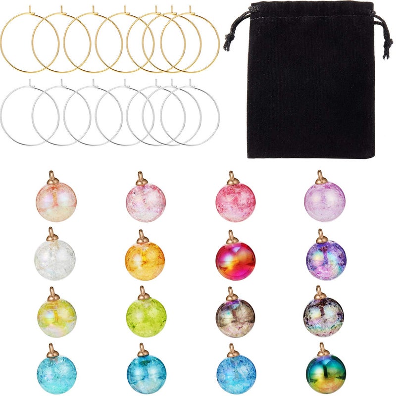 WILLBOND WILLBOND 16 Pcs Christmas Wine Glass Charms for Stem Glasses Funny Wine Charm Markers Drink Tags Reusable for New Year Holiday Tasting Party Favors Christmas Gift Supplies(Bright Style)  - Image 2