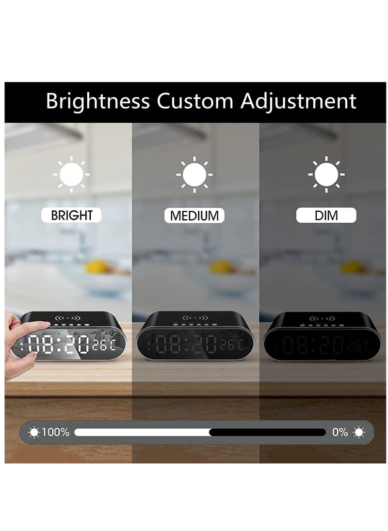 oem - Digital Alarm Clock with Wireless Charger and Bluetooth Speaker - Image 1