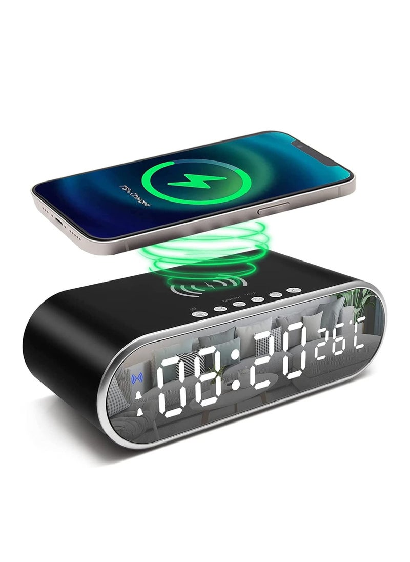 oem - Digital Alarm Clock with Wireless Charger and Bluetooth Speaker - Image 1