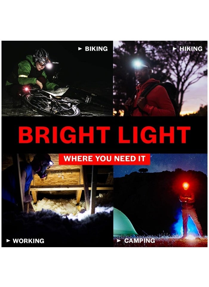 Generic 2Pack LED Headlamp - Outdoor Camping Head Lamps with Adjustable Headband - Lightweight Battery Powered Bright Flashlight Headlight with 7 Modes and Pivotable Head and Red Light  - Image 5