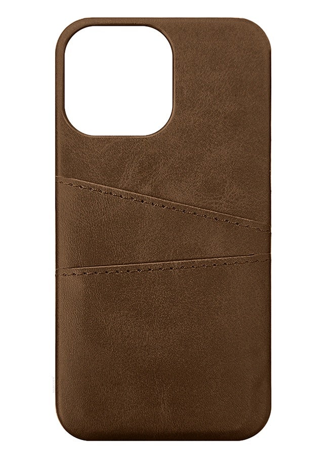CATANES iPhone 16 Pro Max Case Cover Leather with Card Holder for Men Women Phone Case - Brown  - Image 3