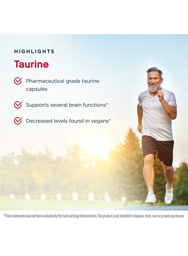 jarrow formulas Taurine 1000 mg - 100 Capsules - Antioxidant Amino Acid - Brain Health & Function - Pharmaceutical Grade Taurine Capsules - 100 Servings - Image 4