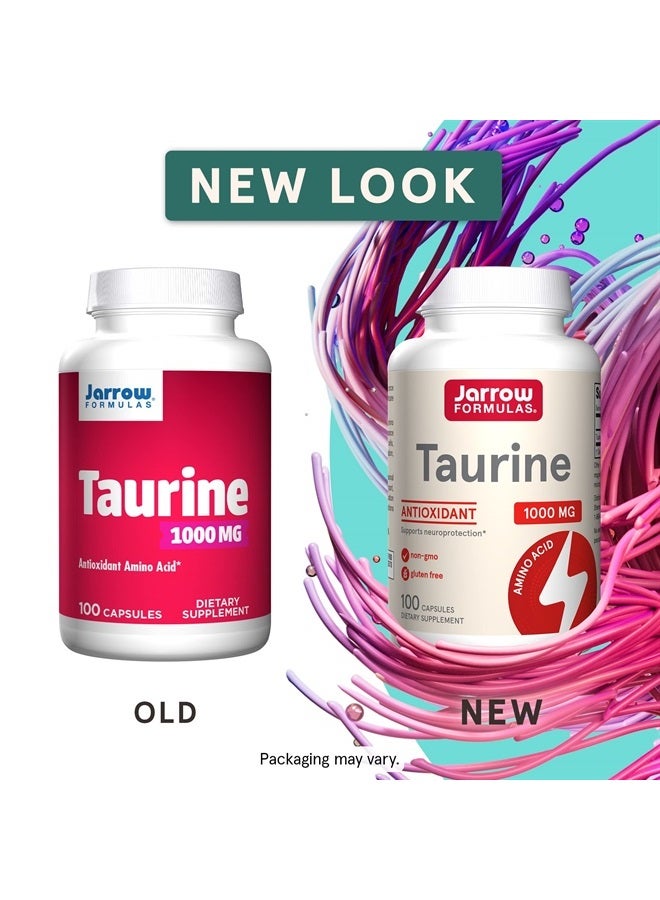 jarrow formulas Taurine 1000 mg - 100 Capsules - Antioxidant Amino Acid - Brain Health & Function - Pharmaceutical Grade Taurine Capsules - 100 Servings - Image 2