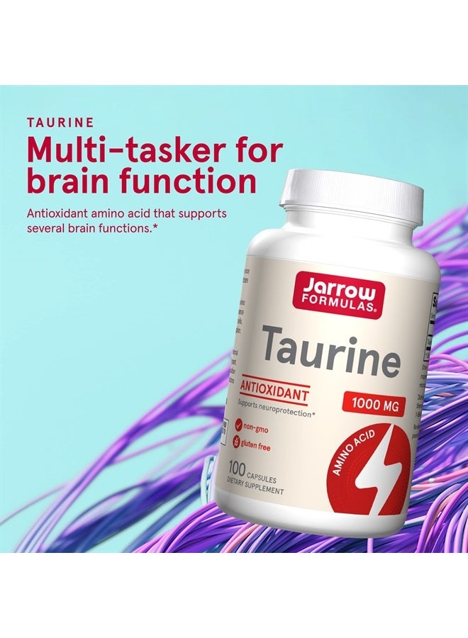 jarrow formulas Taurine 1000 mg - 100 Capsules - Antioxidant Amino Acid - Brain Health & Function - Pharmaceutical Grade Taurine Capsules - 100 Servings - Image 3