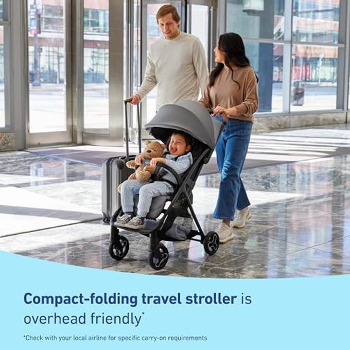 GRACO Ready2Jet Compact Stroller  Overhead Friendly Compact Travel Stroller With Automatic Fold, Lilac Mod - Image 3