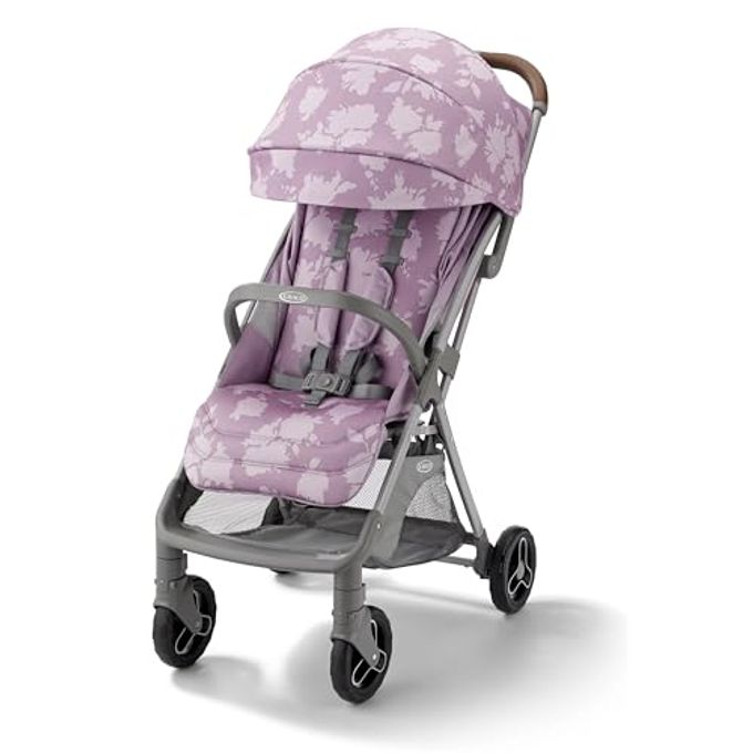 GRACO Ready2Jet Compact Stroller  Overhead Friendly Compact Travel Stroller With Automatic Fold, Lilac Mod - Image 1