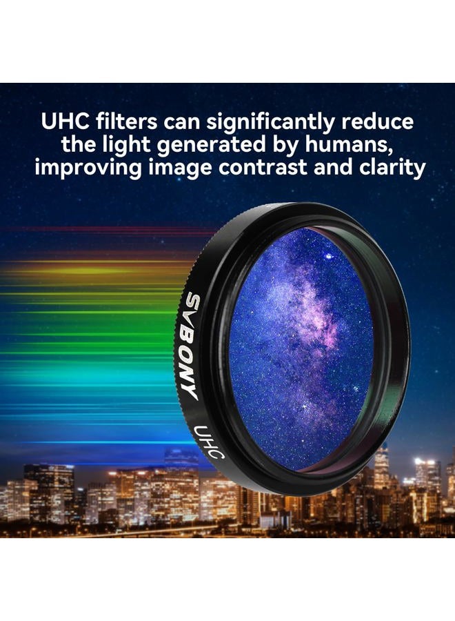 SVBONY 1.25" UHC Filter Astrophotography to Improve the Image Contrast Reduces Light Pollution (1.25 inch) - Image 2