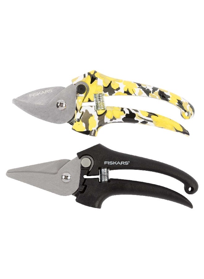 Fiskars 2-Piece Designer Soft Grip Handle Stainless Steel Pruner Set Assorted Color 10.63 x 7.5 x 0.7 cm 395810-1015 - Image 3