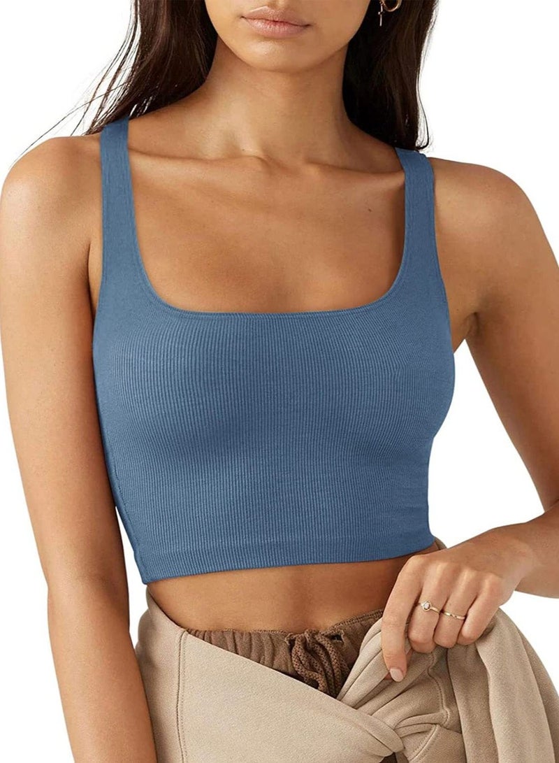 Loquat New Women's Solid Color Simple Sleeveless Short Vest