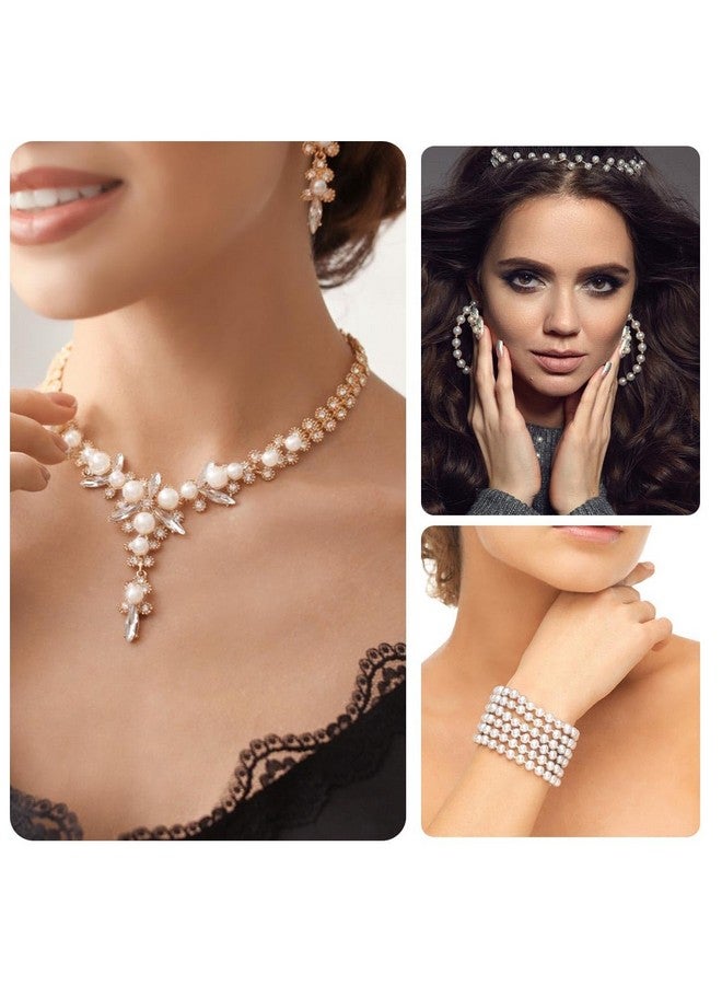 يونتوب 800 قطعة من خرزات اللؤلؤ الأبيض لصنع المجوهرات، طقم أساور اللؤلؤ، خرز فاصل فضفاض للأساور والقلائد والحرف اليدوية، 4 مم، 5 مم، 6 مم، 8 مم، 10 مم، خرز دائري للحرف اليدوية مع ثقب، لوازم تزيين المزهرية (أبيض) - Image 3