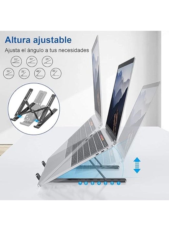 Aluminum laptop stand with 7 adjustable levels. Silver. - Image 4