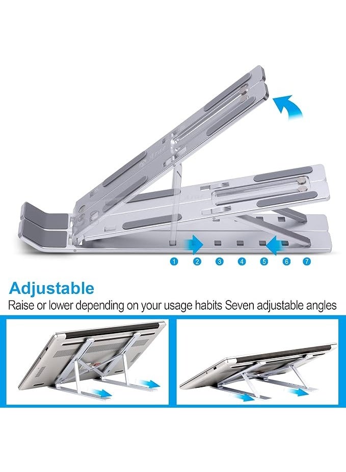 Aluminum laptop stand with 7 adjustable levels. Silver. - Image 2