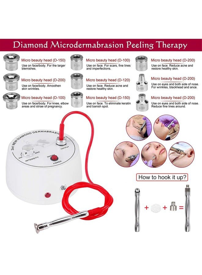 Yofuly Diamond Microdermabrasion Machine, Yofuly 3 in 1 Professional Microdermabrasion Machine with Vacuum Glass Tube and Spray Bottle for Home Use Skin Care - Image 3