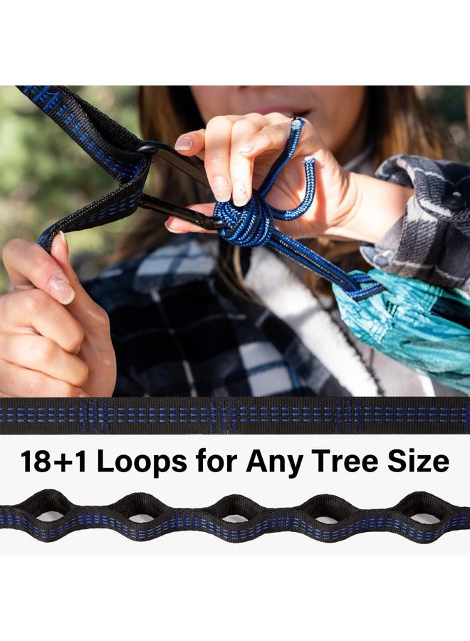 Kootek Camping Hammock Single Portable Hammocks Camping Accessories for Outdoor, Indoor, Backpacking, Travel, Beach, Backyard, Patio, Hiking, Sky Blue & Grey - Image 5