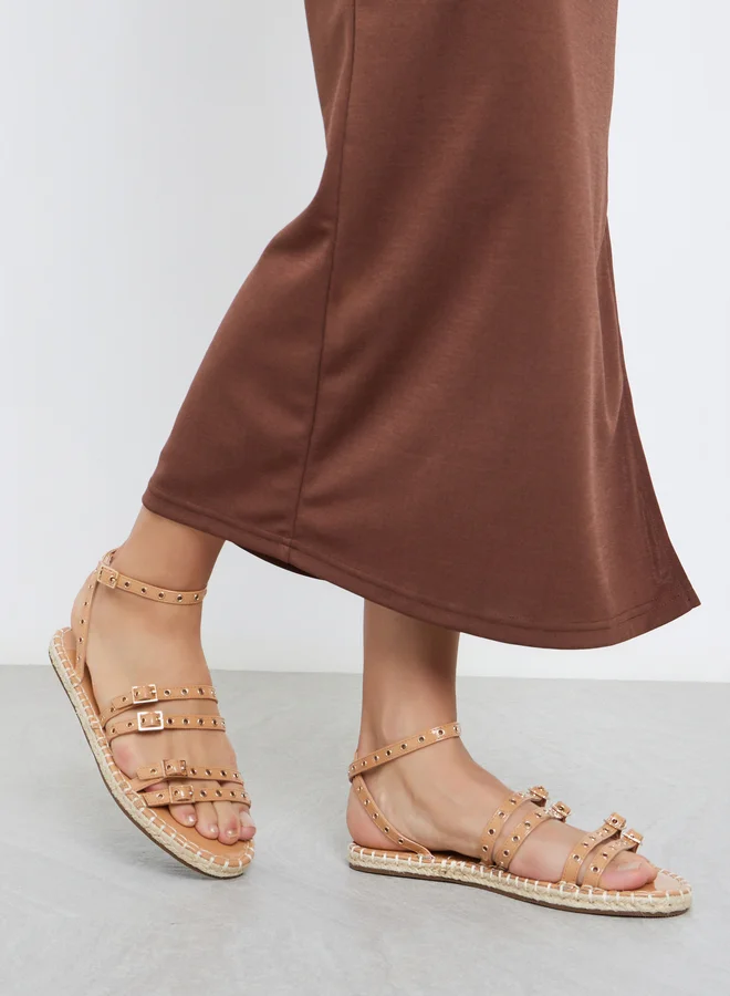 RAID Raid Tanya Strappy Eyelet Flat Espadrilles