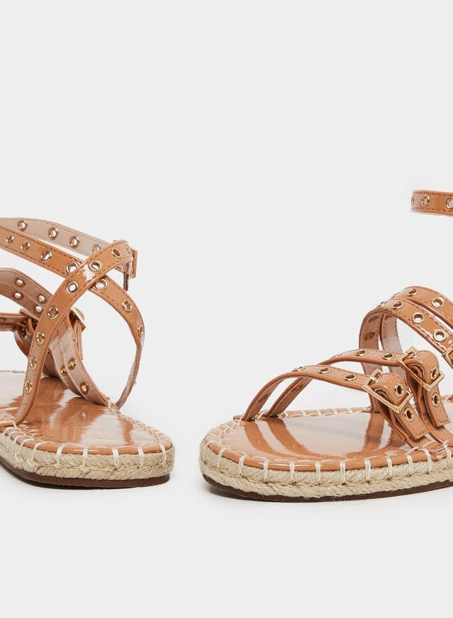 Raid Tanya Strappy Eyelet Flat Espadrilles - Image 4