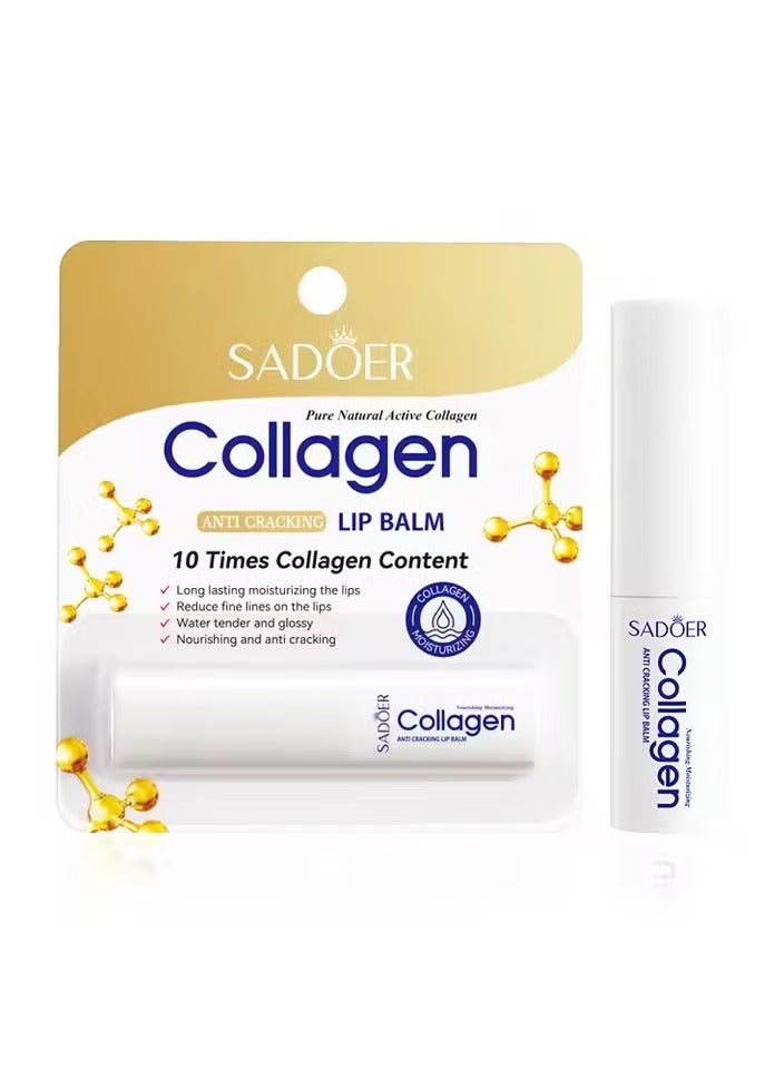 SADOER Collagen Lip Balm Moisturizing Anti Cracking Brightening Repair Nourishing Hydrating Lipstick Lips Skin Care Products - Image 1