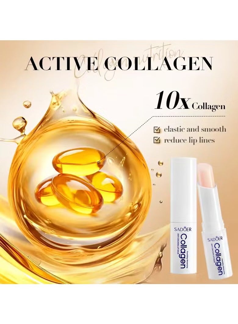 SADOER Collagen Lip Balm Moisturizing Anti Cracking Brightening Repair Nourishing Hydrating Lipstick Lips Skin Care Products - Image 5