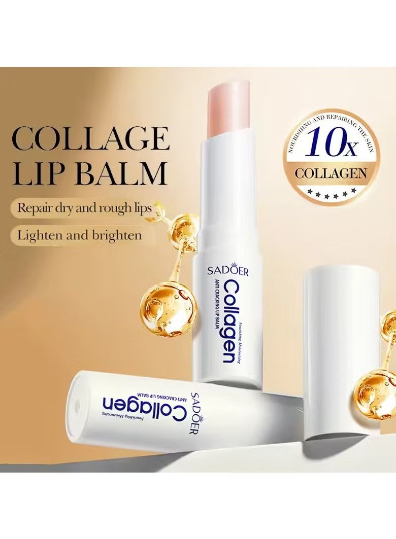 SADOER Collagen Lip Balm Moisturizing Anti Cracking Brightening Repair Nourishing Hydrating Lipstick Lips Skin Care Products - Image 3