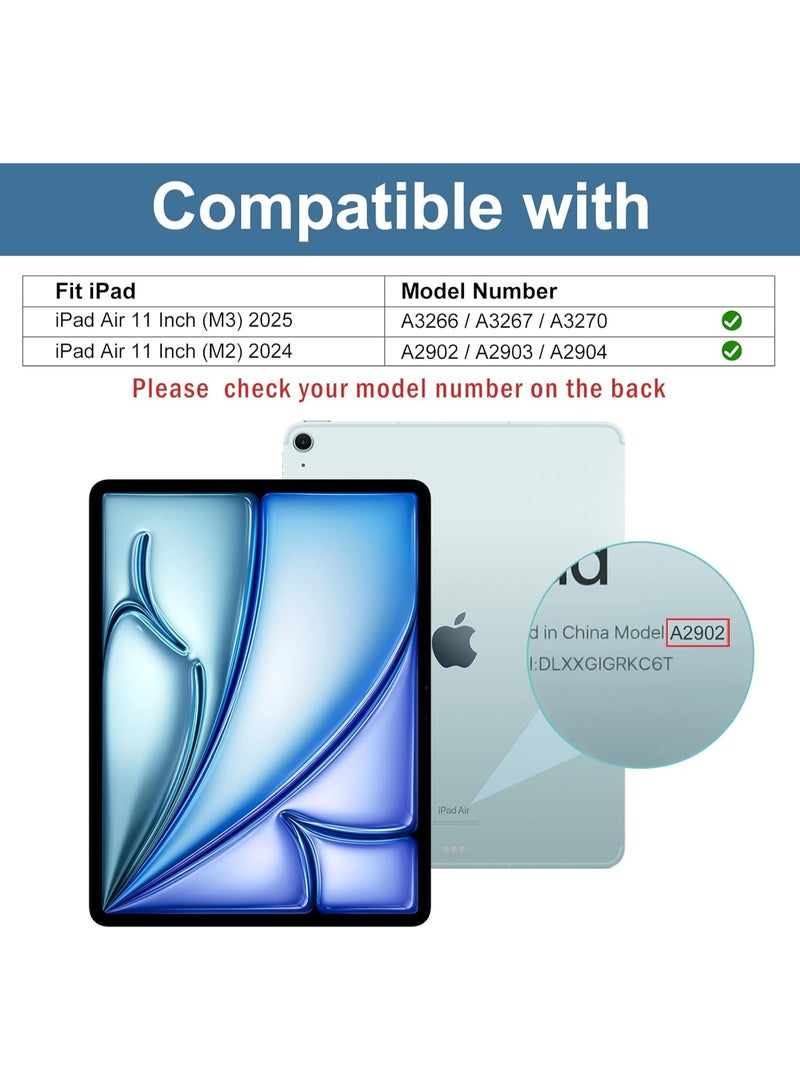 بازار عبوة من قطعتين من واقي الشاشة لجهاز iPad Air مقاس 11 بوصة (M3 2025/M2 2024) - غشاء زجاجي مقوى لجهاز iPad Air A3266/A3267/A3270/A2902/A2903/A2904 مع واقي عدسة كاميرا واحد، واقي شفاف عالي الوضوح مقاوم للخدش بصلابة 9H - Image 2