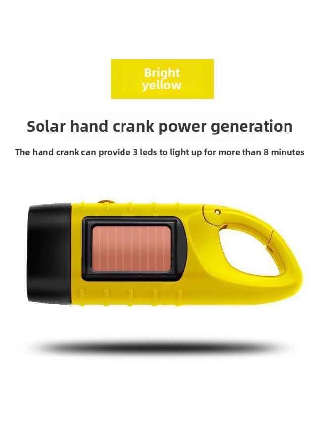 Outdoor Emergency Flashlight Solar LED Flashlight Hand Power Generation Portable Emergency Climbing Camping Light 