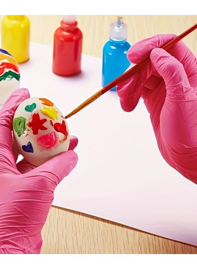 Smart Pink Disposable Nitrile Gloves 10 Pieces M Size Durable Waterproof Powder Free - Image 3