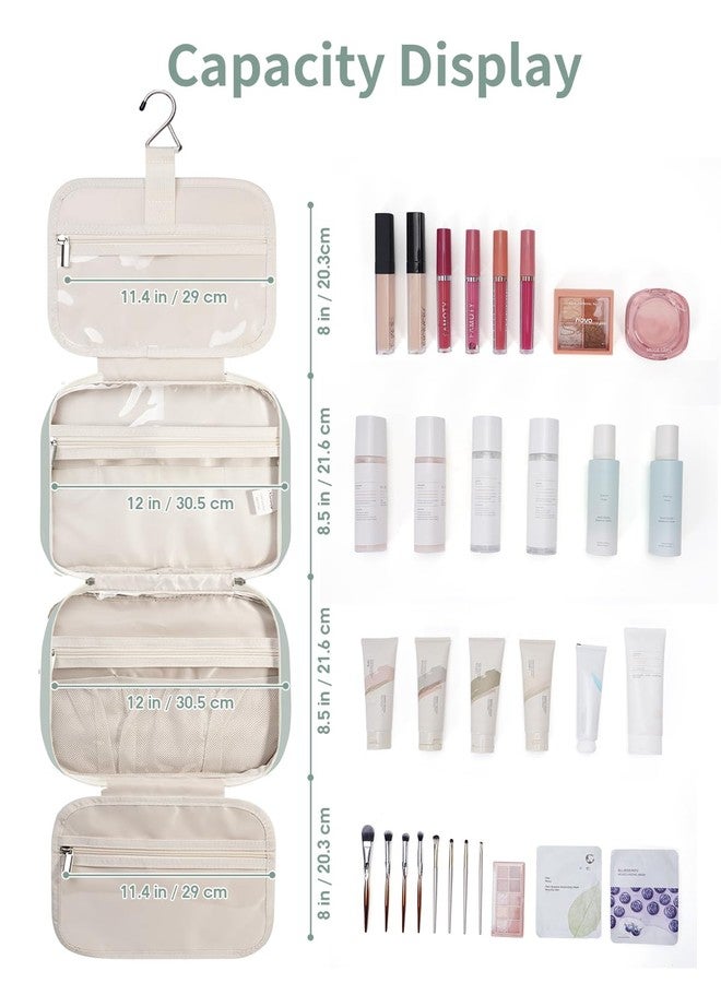 Narwey Travel Toiletry Bag for Women Large Hanging Makeup Bag Organizer Toiletries Bag for Full Size Essentials Accessories Cosmetics (Mint Green (Large)) - Image 5