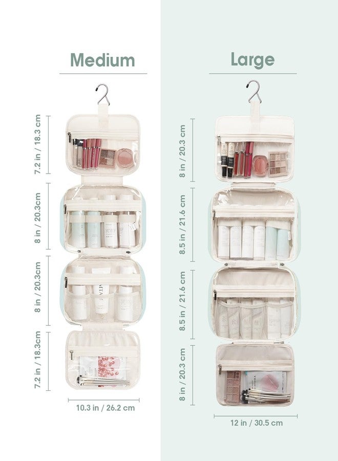 Narwey Travel Toiletry Bag for Women Large Hanging Makeup Bag Organizer Toiletries Bag for Full Size Essentials Accessories Cosmetics (Mint Green (Large)) - Image 3